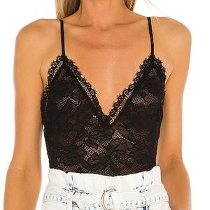 NWT Jonathan Simkhai Standard Black Lace Bodysuit S